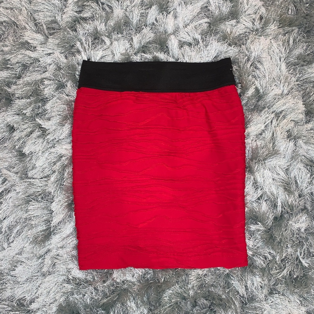 Red pencil skirt